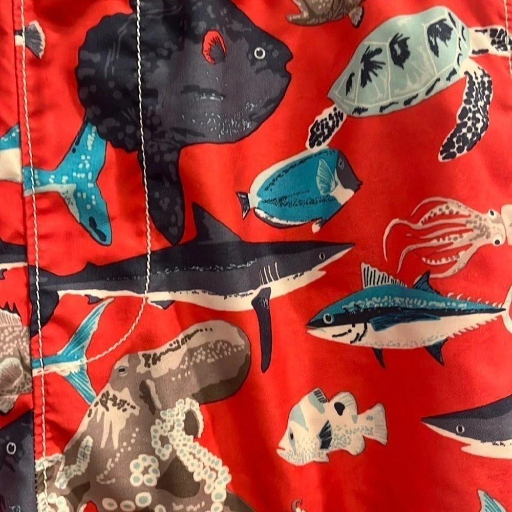 GAP - boys swim trunks, bathing suit.  Shark / fish print.  Size boys XL